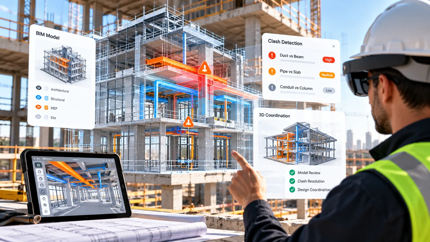 Augmented reality BIM coordination on a jobsite