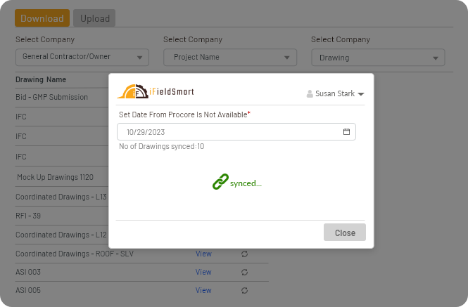 iFieldSmart into Procore integrate