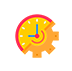 Icon illustrating time and cost savings through optimized construction meetings