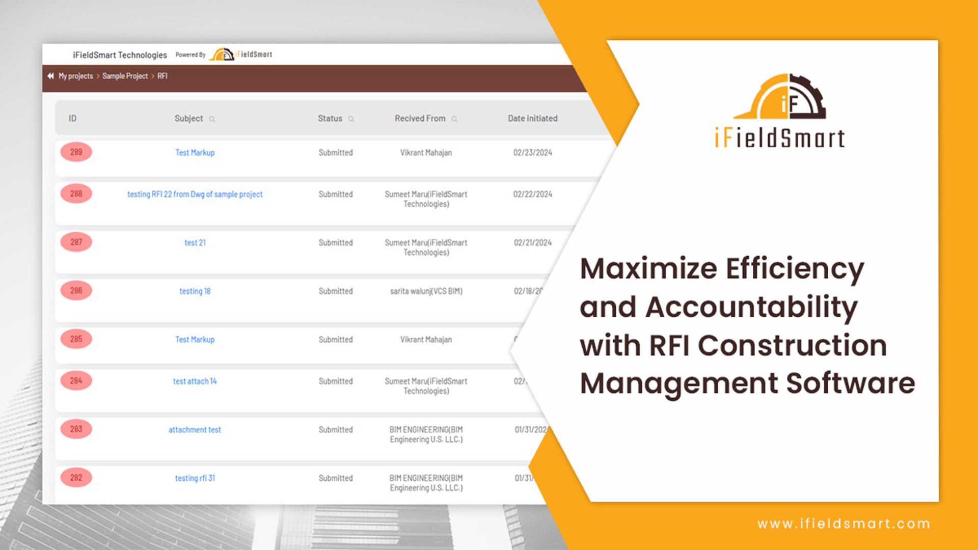 RFI Construction Management Software